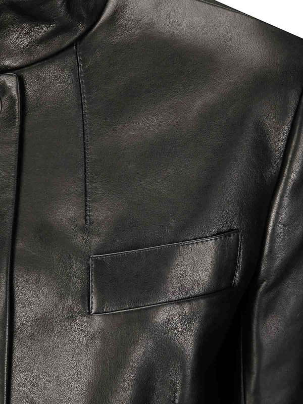 The Best Shops KHAITE: casual jackets - Slightly wide -sized cropped leather jacket