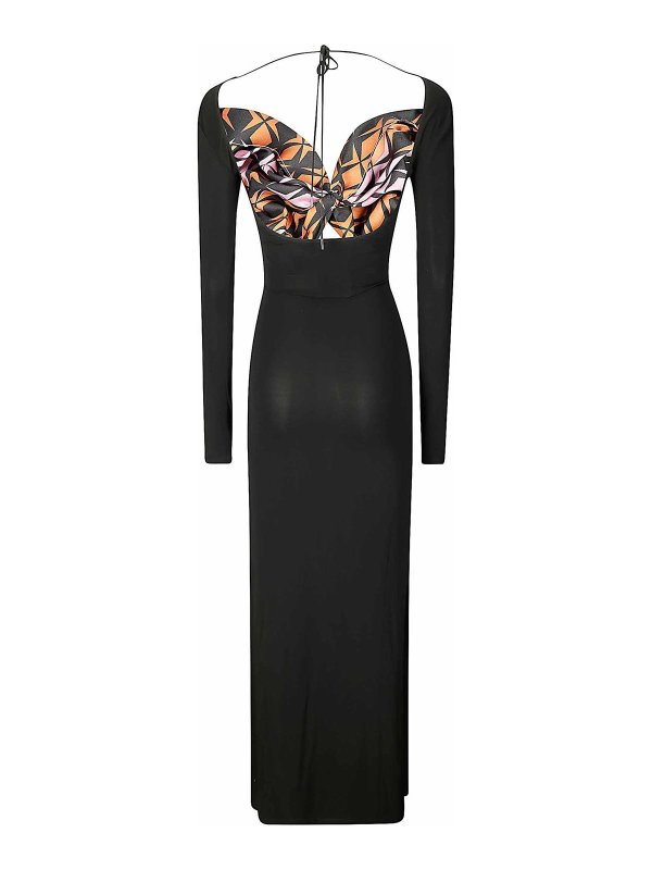 MARINE SERRE: abiti lunghi online - Vestito  lungo in viscosa a maniche lunghe