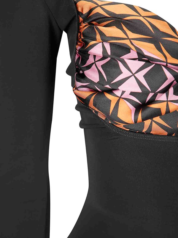 The Best Shops MARINE SERRE: abiti lunghi - Vestito  lungo in viscosa a maniche lunghe