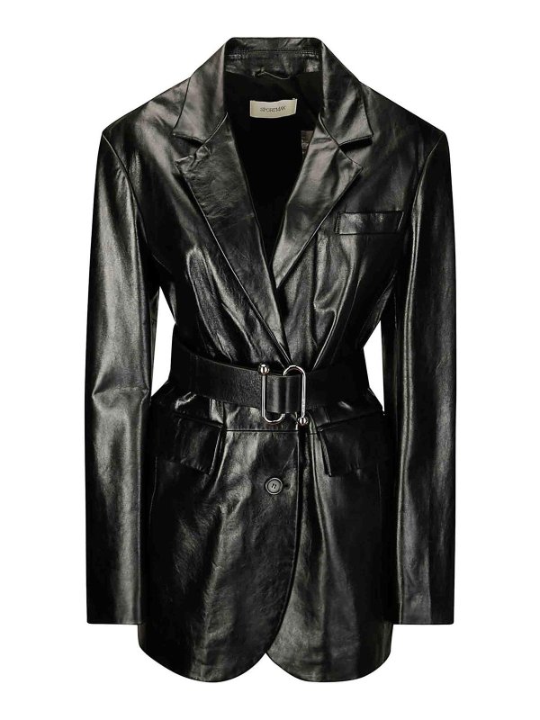 SPORTMAX: blazers - Lambskin Jacket Over Over