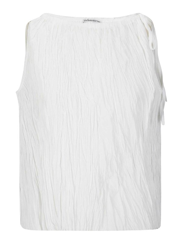STEFANO MORTARI: Tops y camisetas sin mangas - Top - Blanco