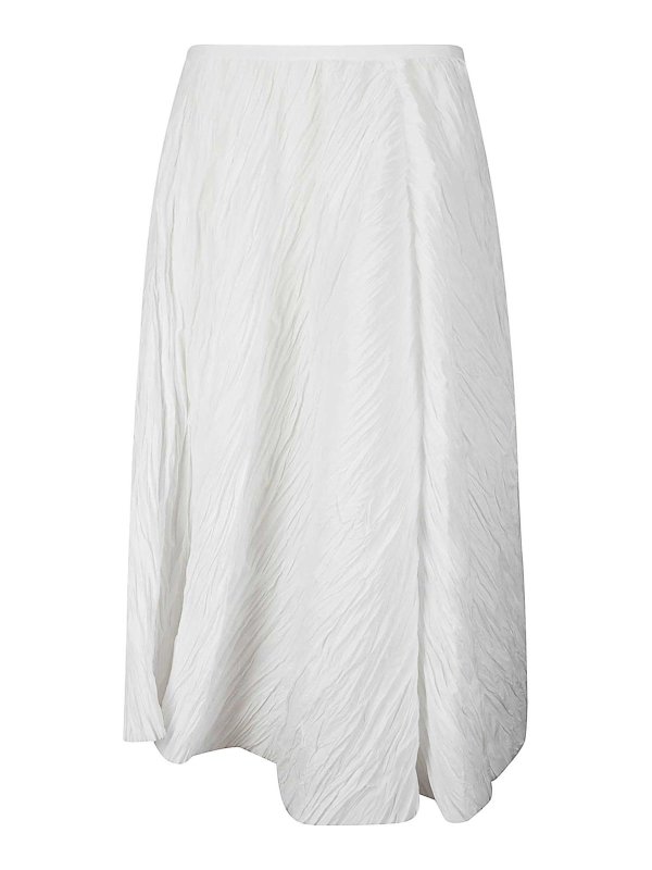 スカート STEFANO MORTARI Women Long Skirts U6223 1 WHITE Stefano Mortari High -waisted pliss skirt - White - Women