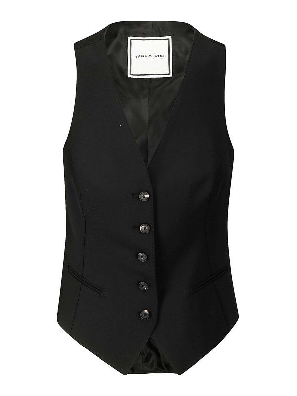 TAGLIATORE: ベスト＆チョッキ - ウェストコート/ジレ - 黒