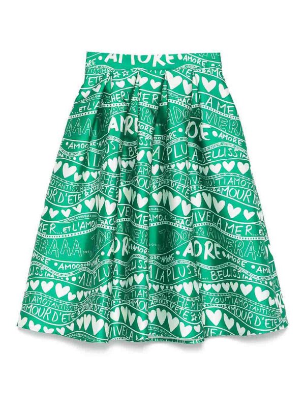 ALESSANDRO ENRIQUEZ: ニーレングススカート＆ミディ丈 - 膝丈/ミディスカート - 緑