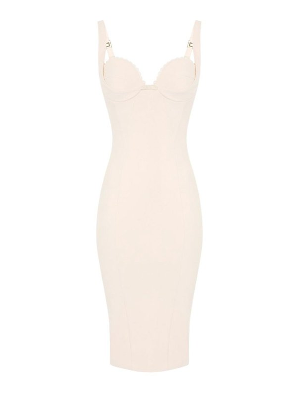 ELISABETTA FRANCHI: Maxikleider - Maxikleid - Beige