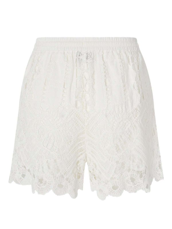 Pinko: Trousers Shorts online - Perforated Macram Shorts