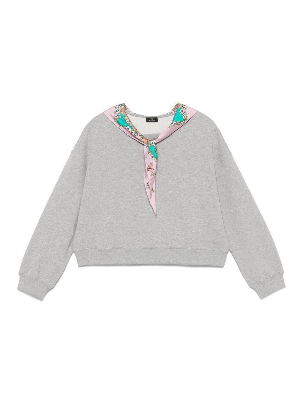 ETRO: Sudaderas y suéteres - Sudadera - Gris