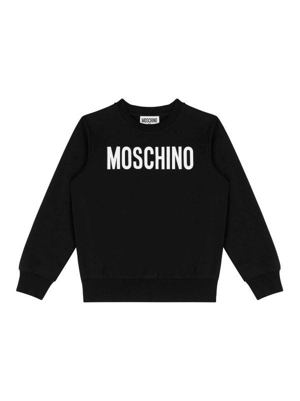 MOSCHINO: Strickpullover mit Rundhalsausschnitt - Rundhalspullover - Schwarz