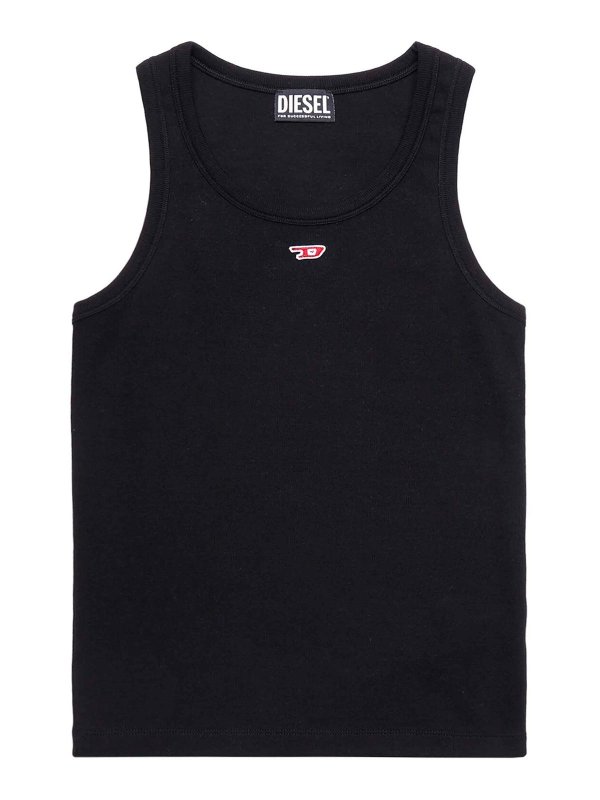 DIESEL: Tops y camisetas sin mangas - Top - Negro