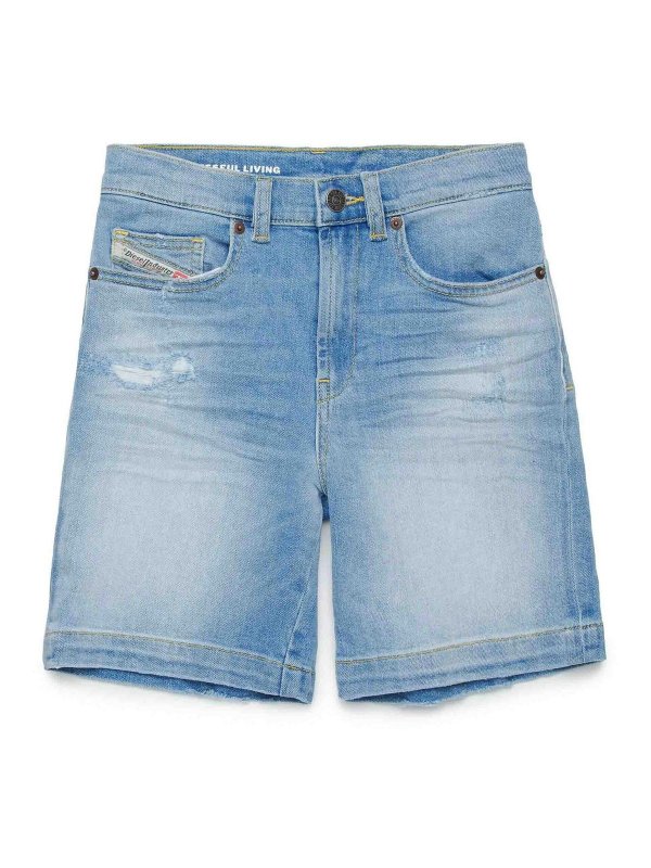 DIESEL: トラウザーショーツ - ショートパンツ - ミディアムウォッシュ
