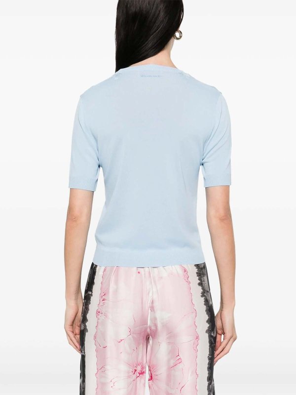 ERMANNO FIRENZE: U-Boot-Ausschnitt online - U-Boot-Pullover - Hellblau