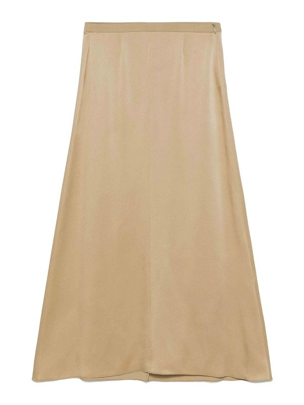 FORTE FORTE: ニーレングススカート＆ミディ丈 - 膝丈/ミディスカート - ベージュ