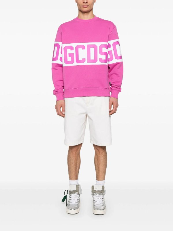 GCDS: Pull col rond online - Pull Col Rond - Fuchsia