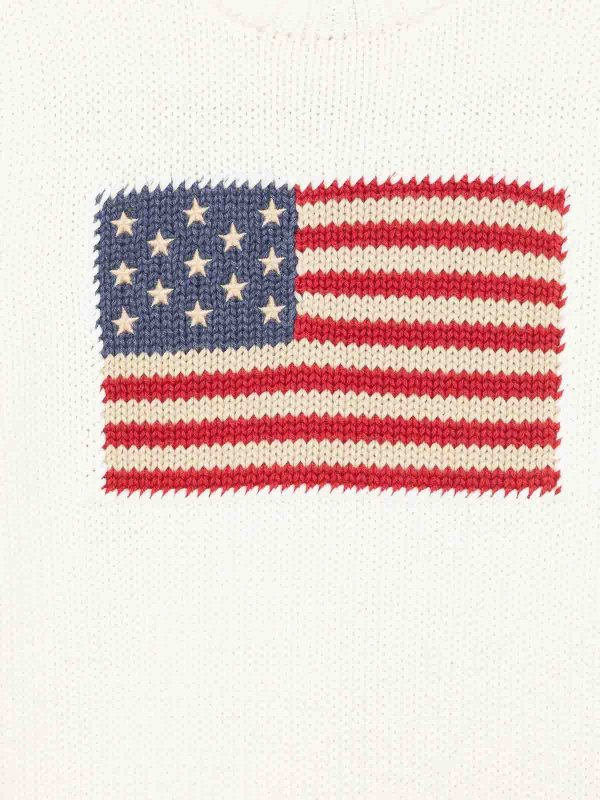 The Best Shops RALPH LAUREN: Strickpullover mit Rundhalsausschnitt - Rundhalspullover - Weiß