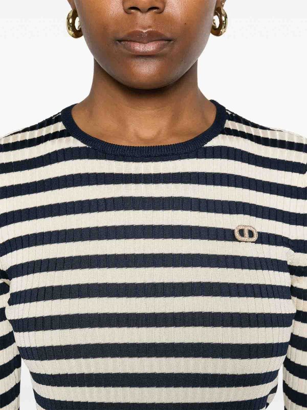 The Best Shops TWINSET: Suéteres con cuello pico - Suéter Cuello Redondo - Azul