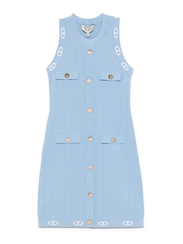 TWINSET: ニーレングスドレス - 膝丈ドレス - ブルー