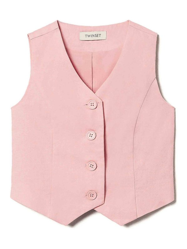 TWINSET: Chalecos  - Chaleco - Rosado