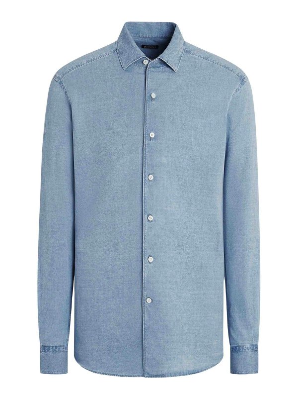 ZEGNA: Hemden - Hemd - Helles Jeansblau