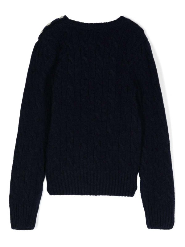The Best Shops RALPH LAUREN: Strickpullover mit Rundhalsausschnitt - Rundhalspullover - Dunkelblau