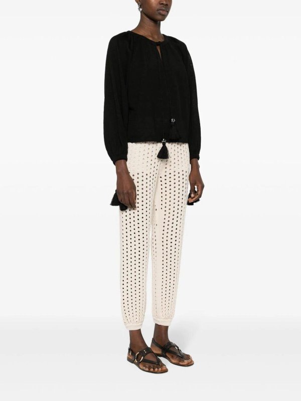 The Best Shops Max Mara: Strickpullover mit Rundhalsausschnitt - Rundhalspullover - Weiß