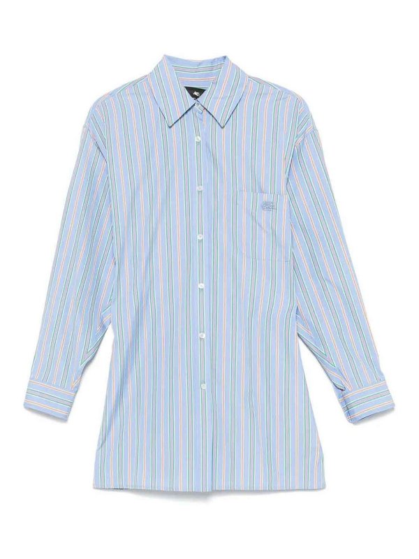 ETRO: camicie - Camicia Righe Azzurro