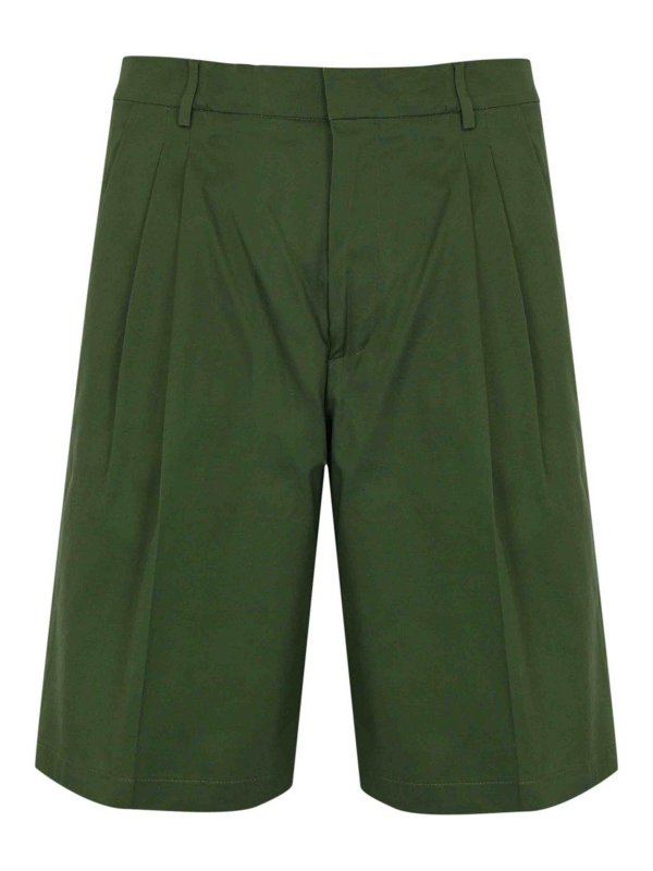 AMARANTO: トラウザーショーツ - ショートパンツ - ダークグリーン