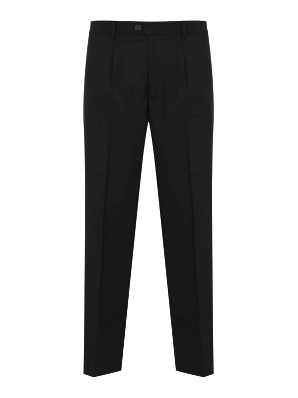 AMARANTO: casual trousers - Wool Blend Trousers With Pleats