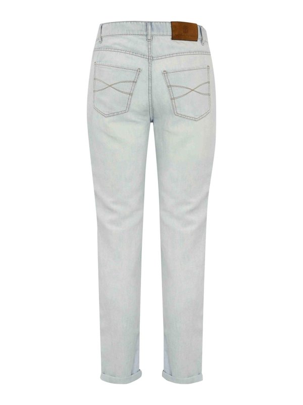 BRUNELLO CUCINELLI: Jeans évasés online - Jean Bootcut - Clair Délavé
