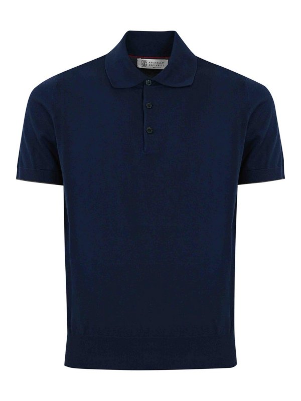 BRUNELLO CUCINELLI: ポロシャツ - ポロシャツ - ブルー