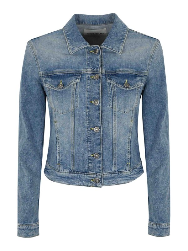 DONDUP: denim jacket - Slim Stretch Denim Jacket
