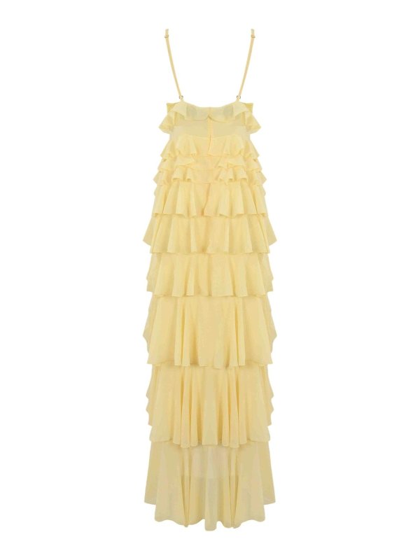 ELISABETTA FRANCHI: knee length dresses online - Red Carpet Georgette Dress With Ruffles