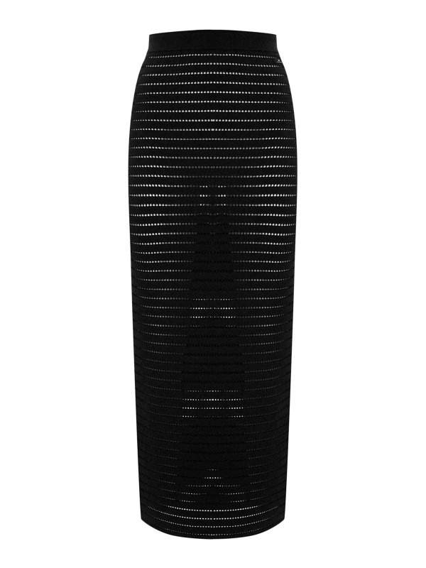 ELISABETTA FRANCHI: ニーレングススカート＆ミディ丈 - 膝丈/ミディスカート - 黒