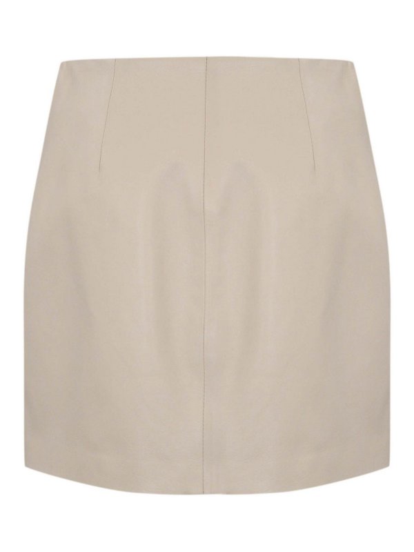 ELISABETTA FRANCHI: Knee length skirts & Midi online - Leather Skirt With Floral Applications