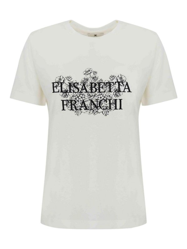 ELISABETTA FRANCHI: T-shirts - T-Shirt - Weiß
