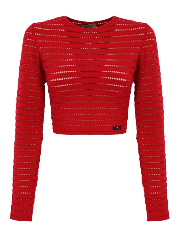 ELISABETTA FRANCHI: Top e canotte - Top a maglia perforata