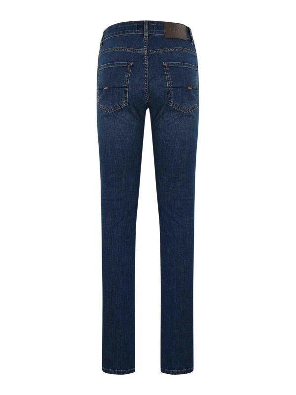 FAY: bootcut jeans online - Dark Denim Five-Pocket Jeans