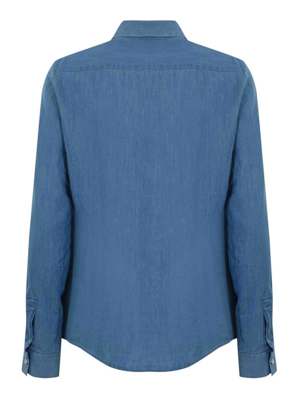 FAY: camicie online - Camicia di denim di cotone in forma slim