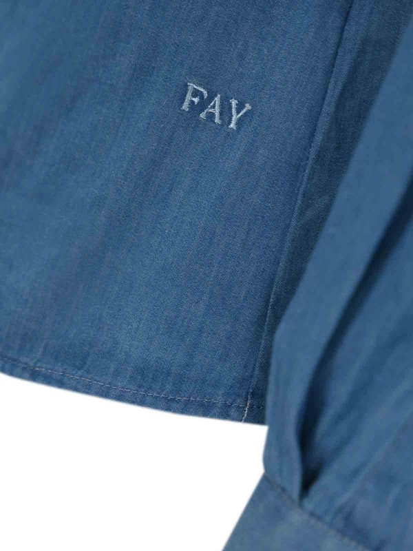 The Best Shops FAY: camicie - Camicia di denim di cotone in forma slim
