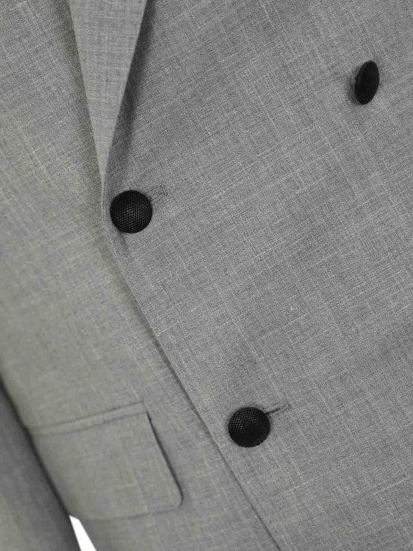 The Best Shops LARDINI: casual jackets - Double-Breasted Jacket In Wool Silk And Linen