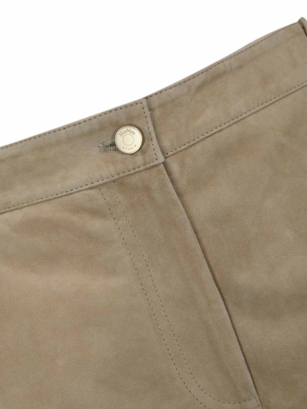 The Best Shops MAX MARA STUDIO: レザートラウザー - レザーパンツ - ベージュ