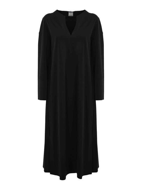 Max Mara: Knielange Kleider - Knielanges Kleid - Blau