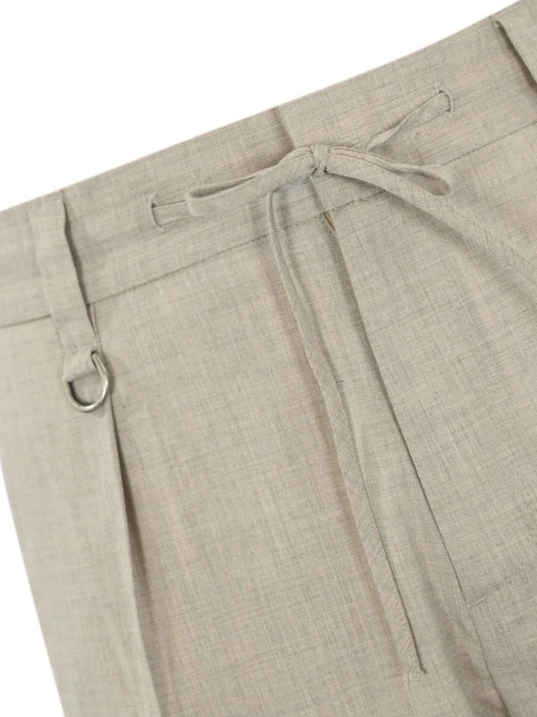 The Best Shops Paolo Pecora: casual trousers - Viscose Blend Pleated Trousers