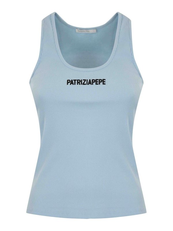 PATRIZIA PEPE: Tops und Tank Tops - Top - Hellblau