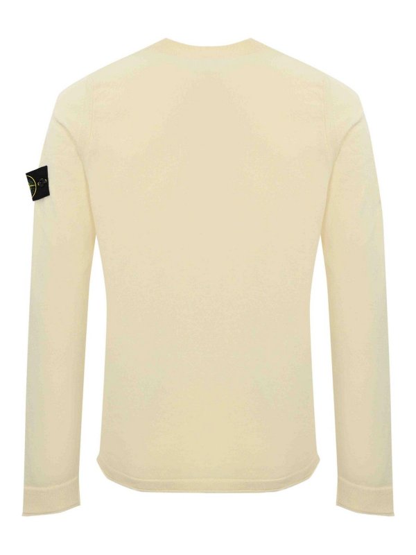 STONE ISLAND: maglia collo rotondo online - Maglione 5100062 chiaro crudo in cotone