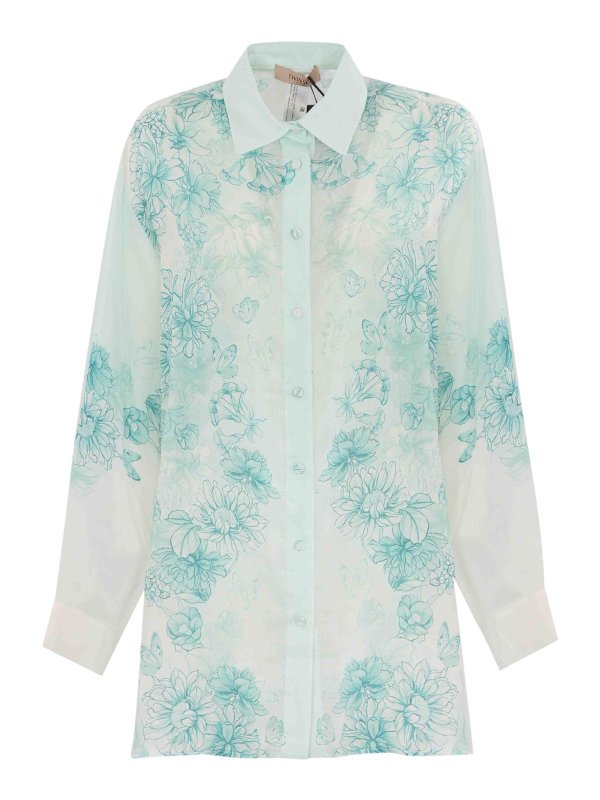 TWINSET: camicie - Camicia di seta con stampa floreale