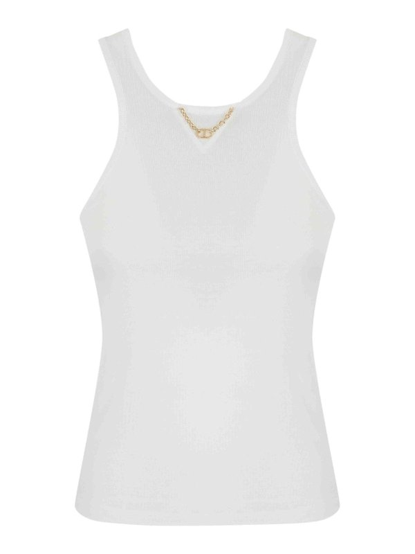 TWINSET: Tops & Débardeurs - Top - Blanc
