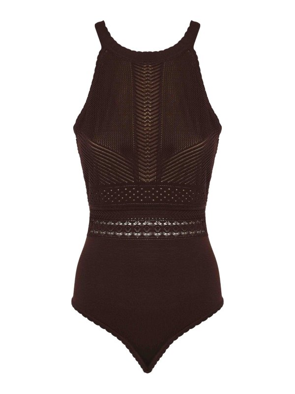 TWINSET: Top e canotte - Testa a maglia viscosa