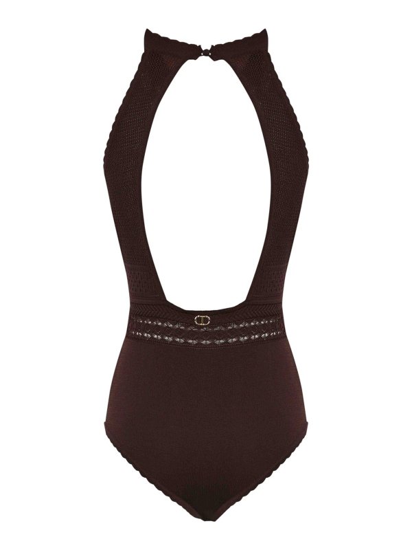 TWINSET: Top e canotte online - Testa a maglia viscosa