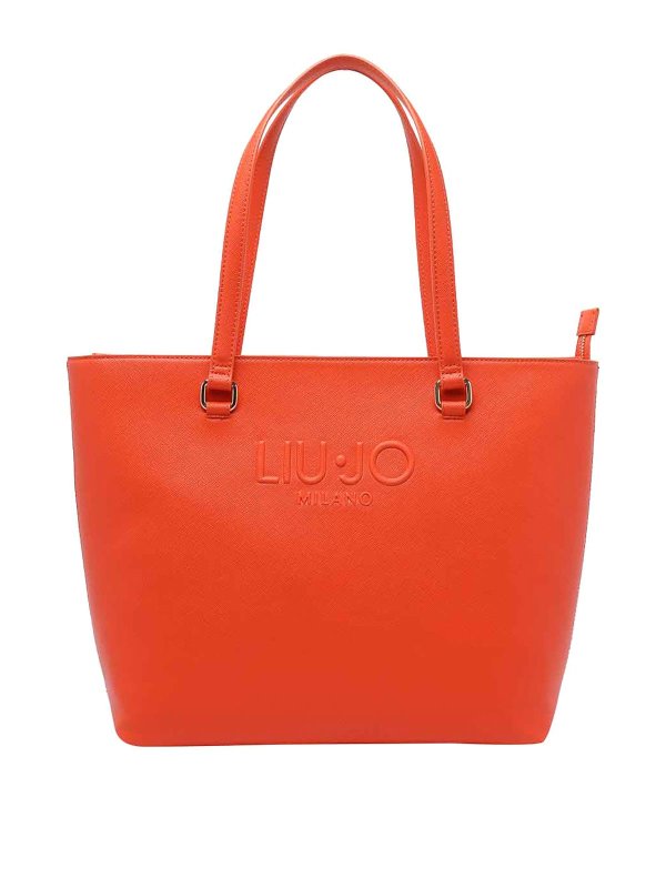 Liu Jo: totes bags - Orange Logo Tote Bag