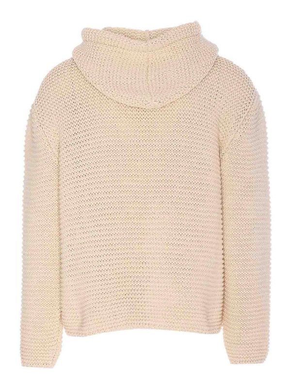 ALEXANDER MCQUEEN: Sweatshirts & Sweaters online - Mcqueen Beige Knitted Hoodie